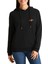 Saturn Göğüs Baskılı Siyah Kadın Örme Kapşonlu Sweatshirt Uzun Kol 1