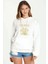 Queen Baskılı Beyaz Kadın Örme Kapşonlu Sweatshirt Uzun Kol 1