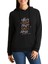 Charles Bukowski Shes Mad But She Baskılı Siyah Kadın Örme Kapşonlu Sweatshirt Uzun Kol 1
