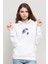 Illustrator Öklid Lavanta Çiçek Kozmetik Mor Baskılı Beyaz Kadın Örme Kapşonlu Sweatshirt Uzun Kol 1