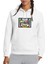 Sinyal Yok Baskılı Beyaz Kadın Örme Kapşonlu Sweatshirt Uzun Kol 1