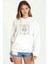 Burç Yengeç Cancer Baskılı Beyaz Kadın Örme Kapşonlu Sweatshirt Uzun Kol 1