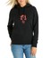 Horde Logo Baskılı Siyah Kadın Örme Kapşonlu Sweatshirt Uzun Kol 1