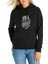 Leyla Sev Beni Baskılı Siyah Kadın Örme Kapşonlu Sweatshirt Uzun Kol 1