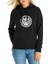 H I E L D Baskılı Siyah Kadın Örme Kapşonlu Sweatshirt Uzun Kol 1