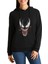 Venom 2 Baskılı Siyah Kadın Örme Kapşonlu Sweashirt Uzun Kol 1