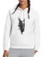 Skull Baskılı Beyaz Kadın Örme Kapşonlu Sweatshirt Uzun Kol 1