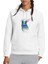 Renkli Baykuş Pop Art Illüstrasyon Baykuş Baskılı Beyaz Kadın Örme Kapşonlu Sweatshirt Uzun Kol 1