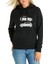 Mini Cooper Baskılı Siyah Kadın Örme Kapşonlu Sweatshirt Uzun Kol 1