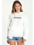 LED Zeppelin Rock Baskılı Beyaz Kadın Örme Kapşonlu Sweatshirt Uzun Kol 1