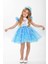 Buse & Eylül Bebe Elsa Karlar Kraliçesi Kar Taneli Taçlı Kız Çocuk Parti Elbisesi