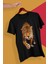 Unisex %100 Pamuk Siyah, Rahat Kalıp, Asi 3D Görünümlü Kaplan, Tiger T-Shirt 2