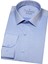 Erkek Koyu Mavi Slim Fit Kendinden Desenli Cepsiz Uzun Kollu Gömlek 2