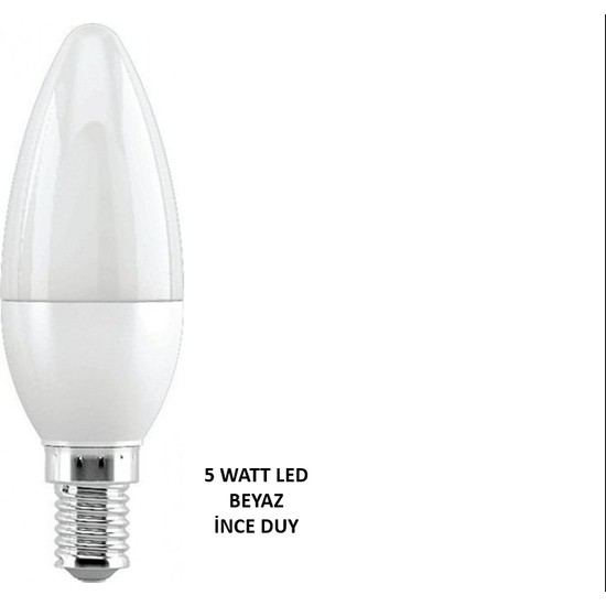 Elektrohan 5 W Mum Buji LED Avize Aplik Ampulü Beyaz E14 Ince Duy Adet 1