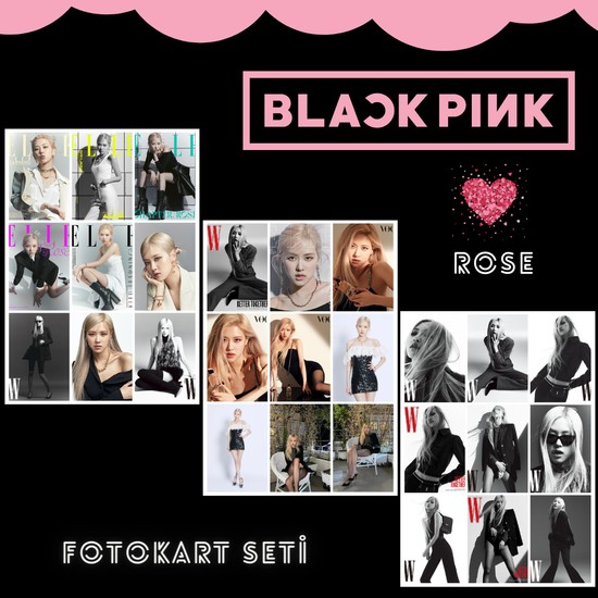 Black Pink Blackpınk '' Love Rose '' Fotokart Seti