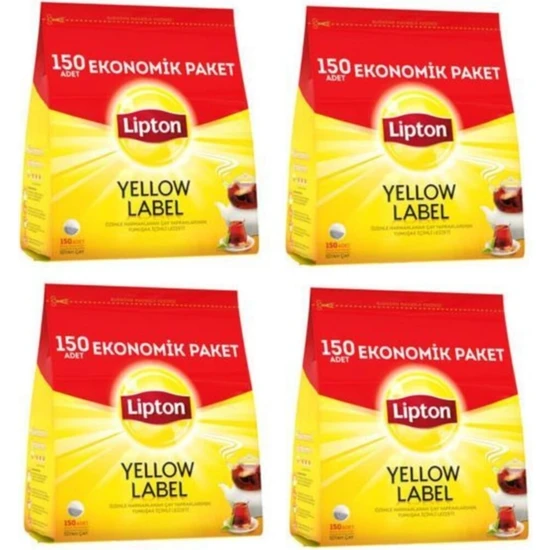 Lipton Yellow Label Demlik Poşet Çay 150’LI x 4'lü