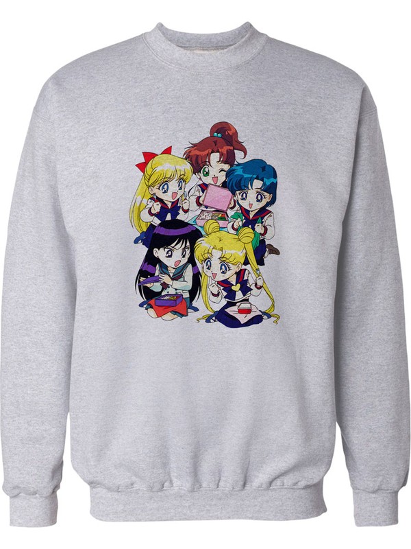 Figurex Sailor Moon Ay Savaşçısı Top 5 Sweatshirt - Beyaz