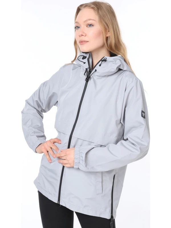 Ghassy Co Kadın Yağmurluk Rüzgarlık Yırtmaç Detaylı Mevsimlik Spor Ceket