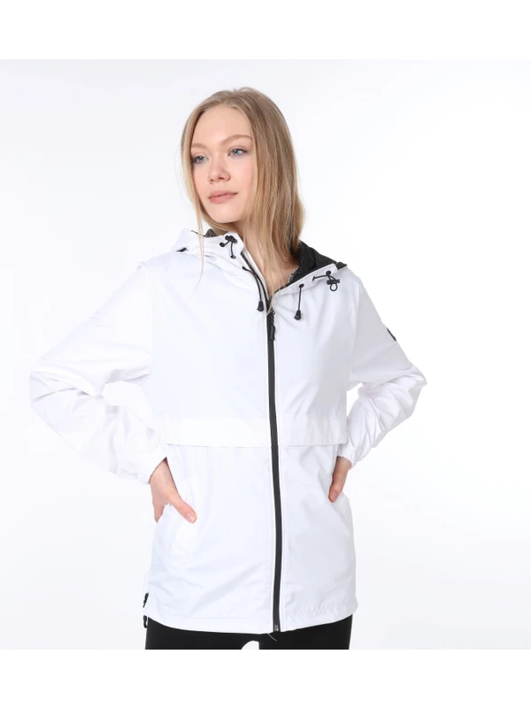 Ghassy Co Kadın Yağmurluk Rüzgarlık Yırtmaç Detaylı Mevsimlik Spor Ceket