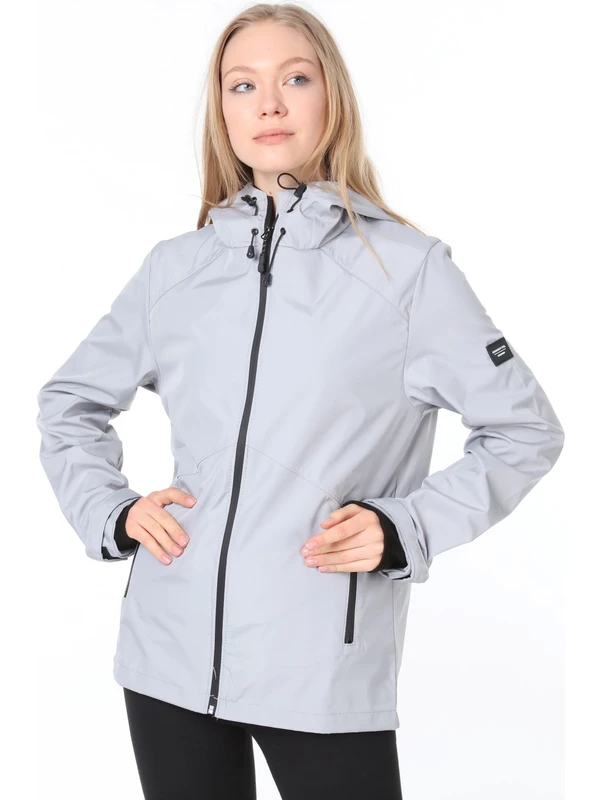 Ghassy Co. Kadın Yağmurluk Rüzgarlık Omuz Detaylı Mevsimlik Spor Ceket