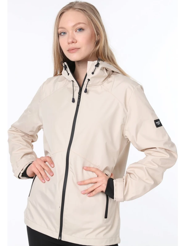 Ghassy Co. Kadın Yağmurluk Rüzgarlık Omuz Detaylı Mevsimlik Spor Ceket