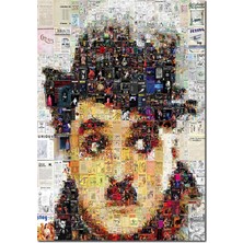 Cakatablo  Ahşap Tablo  Charlie Chaplin Mozaik