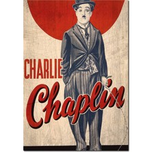 Cakatablo  Ahşap Tablo Charlie Chaplin Afişli Görsel
