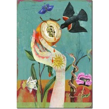 Cakatablo  Ahşap Tablo Mitolojik Figürlü Soyut Görsel