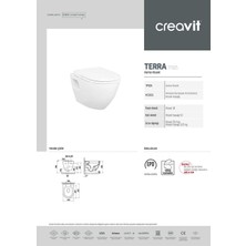 Creavit TP325 Terra Asma Klozet + Yeni Silim Yavaş Kapanır Kapak
