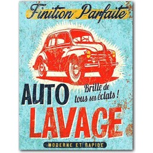 Cakatablo  Ahşap Tablo Geçmişten Otomobil Yarışı Görseli