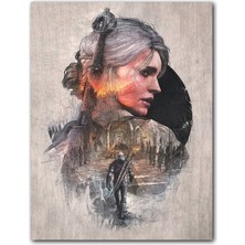 Cakatablo  Ahşap Tablo Eski Witcher 3 Steelbook Art Görseli