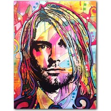 Cakatablo  Ahşap Tablo Retro Kurt Cobain Desenli Görsel