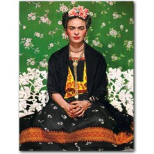 Cakatablo  Ahşap Tablo Eskitilmiş Frida Kahlo Baskılı Görsel