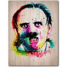 Cakatablo  Ahşap Tablo Retro Hannibal Şekilli Görsel