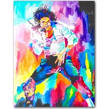 Cakatablo  Ahşap Tablo Renkli Michael Jackson Şekilli Görsel