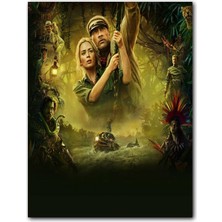 Cakatablo  Ahşap Tablo Jumanji Emily Blunt Dwayne Johnson