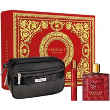 Versace Eros Flame Edp Erkek Parfüm +10 ml Mini Parfüm + Çanta Seti