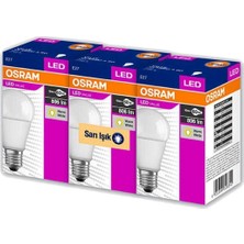 Osram Led Value 8.5W Sarı Işık E-27 Ampul 806 lm 3 lü Paket