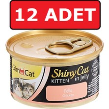 Gimcat Shinycat Kitten Tavuklu Jelly Konserve Yavru Kedi Yaş Maması 70 gr x 12
