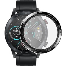 Microcase Honor Watch Magic 2 46 mm Numerik Tam Kaplayan Kavisli Ekran Koruyucu 3D Pet Film - Siyah