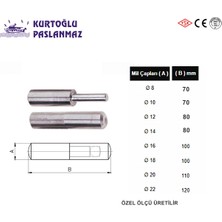 Paslanmaz 14 mm Mil Menteşe 304 Kalite