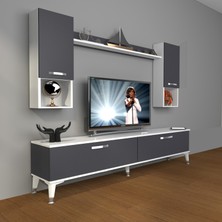 Decoraktiv Eko 5da Mdf Std Silver Tv Ünitesi Tv Sehpası Beyaz Antrasit