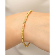 Papatya Silver 925 Ayar Gümüş Altın Kaplama Dorica Toplu Fantezi Kadın Bileklik