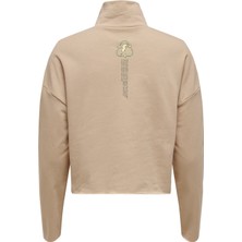 Only Kapüşon Yaka Açık Kahve Kadın Sweatshirt