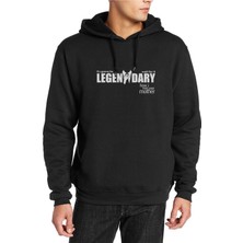 Qivi How I Met Your Mother Legendary Baskılı Siyah Erkek Örme Kapşonlu Sweatshirt Uzun Kol