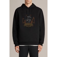 Qivi Motörhead Lemmy Kilmister Viski Rock Metal Baskılı Siyah Erkek Örme Kapşonlu Sweatshirt Uzun Kol