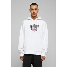 Qivi Snsd I Got A Boy Logo Baskılı Beyaz Erkek Örme Kapşonlu Sweatshirt Uzun Kol