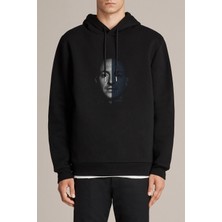 Qivi Link In Park Chester Bennington Rock Baskılı Siyah Erkek Örme Kapşonlu Sweatshirt Uzun Kol