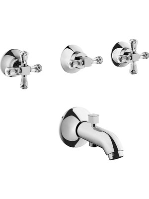 Artema Juno Crystals From Swarovski A41696 Ankastre Banyo Bataryası, Sıva Üstü, El Duşu Çıkışlı, Krom