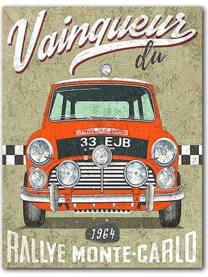 Cakatablo  Ahşap Tablo Serviste Hazırlanan Otomobil Afişli Görsel